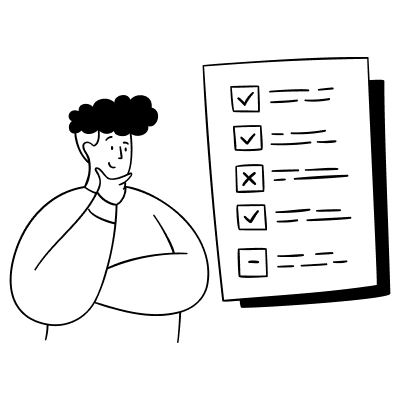 Man reviewing checklist